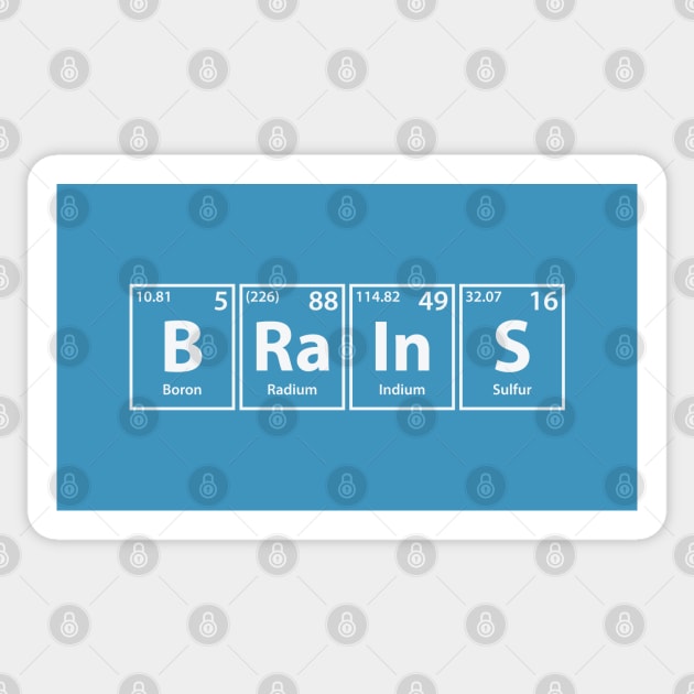 Brains (B-Ra-In-S) Periodic Elements Spelling Sticker by cerebrands